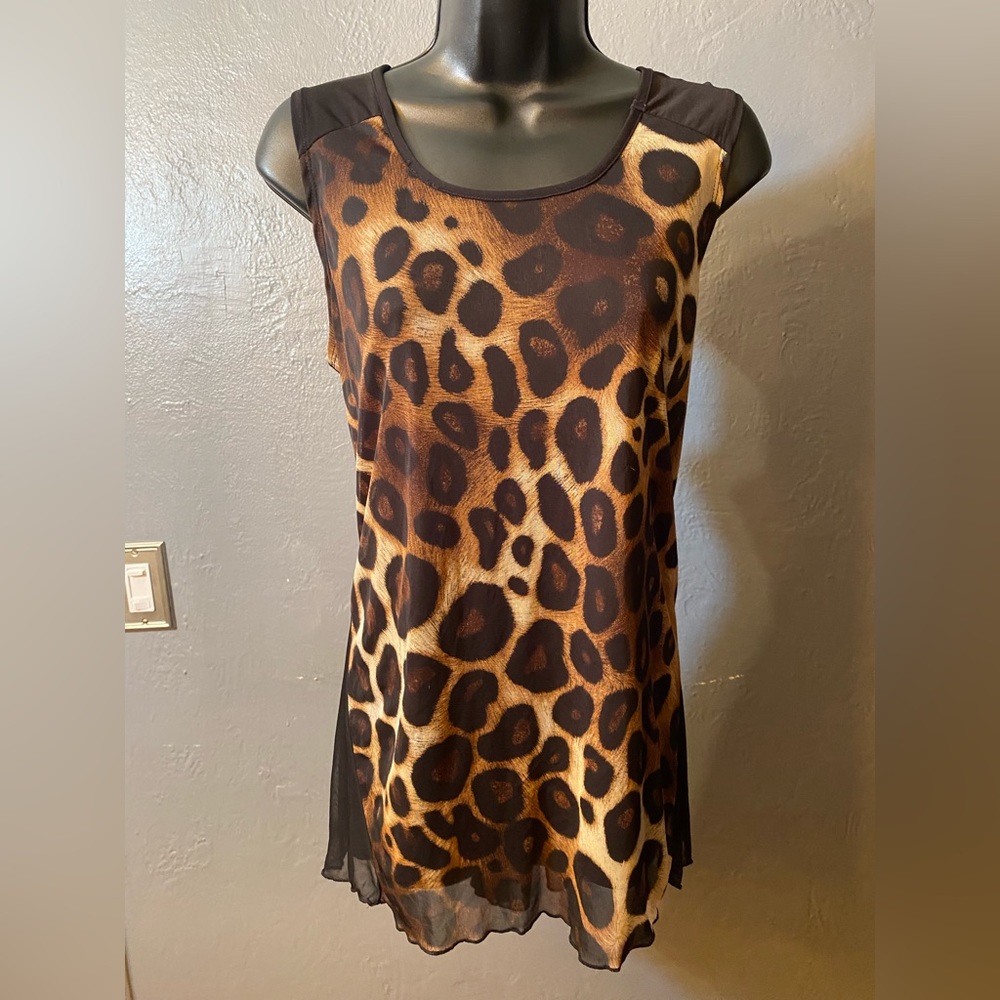 Vintage Susie ocelot print tank-top